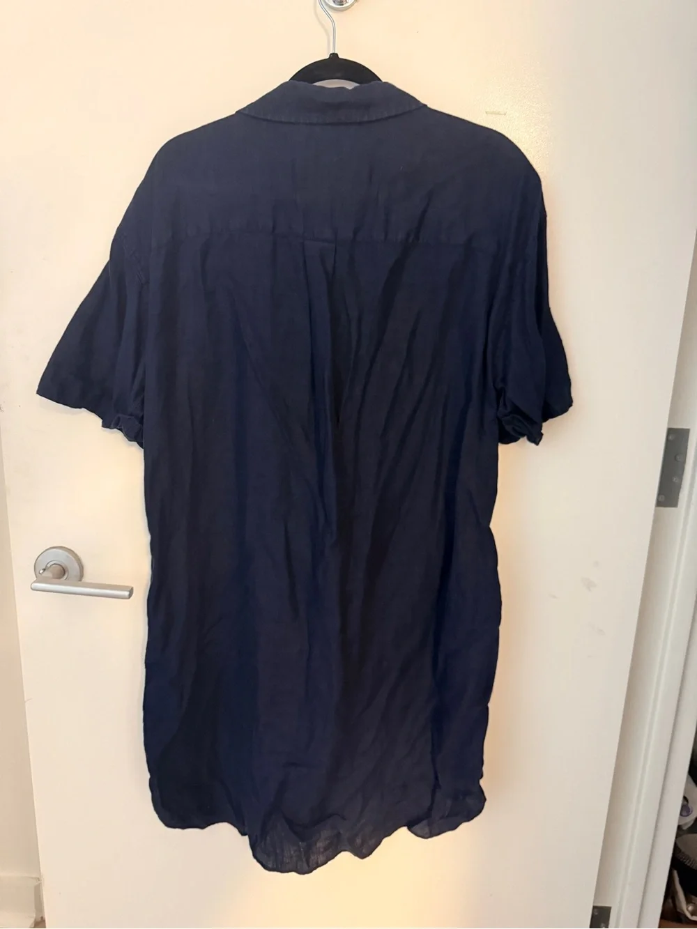 J.Crew Navy Linen Button Front Shirtdress